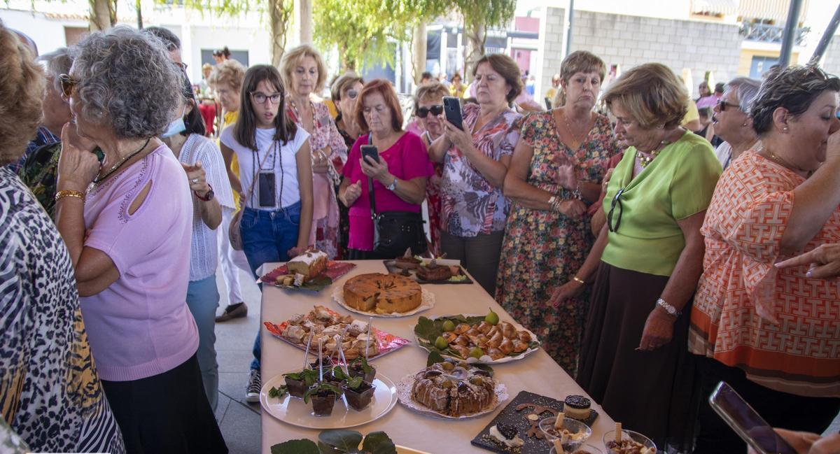 Los asistentes admiran las tapas realizadas con el higo como ingrediente.