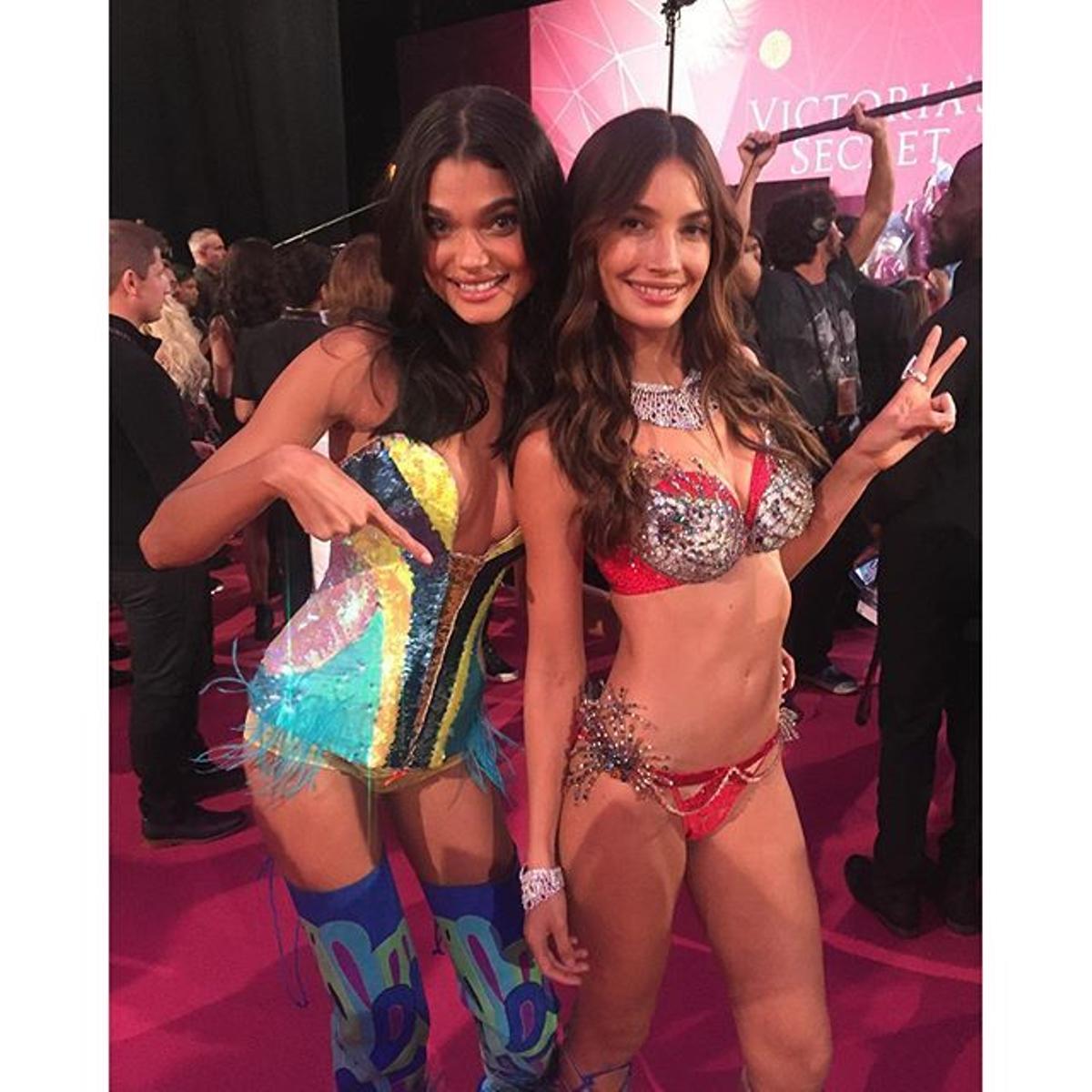 Daniela Braga con Lily Aldridge e Victoria's Secret Fashion Show 2015