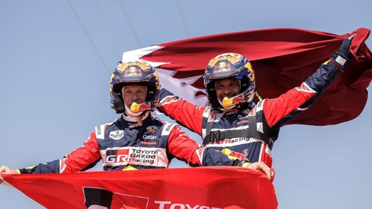 Nasser y su copiloto Baumel, en meta