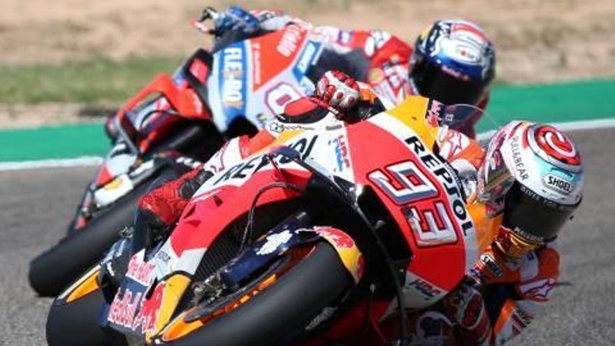 El frec a frec que van mantenir Márquez i Dovizioso va ser espectacular