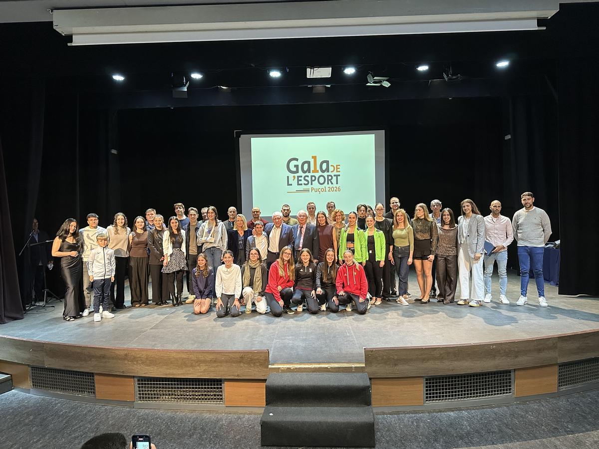 Los premiados durante la gala del deporte.