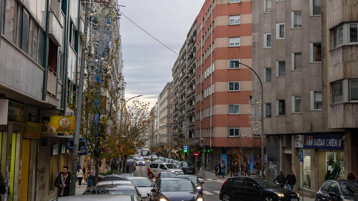 Calle Santiago de Chile, en Compostela