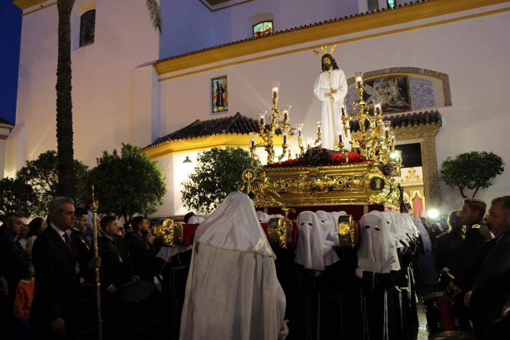 Salida de la cofradía de Santa Marta, el Martes Santo en Marbella.