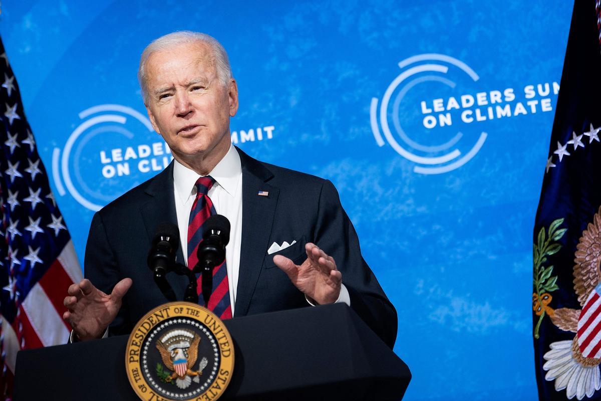 El presidente Joe Biden, en la apertura de la cumbre de líderes mundiales por el clima.