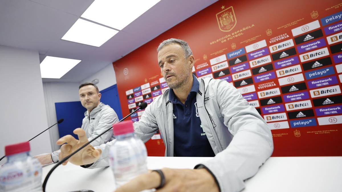 Luis Enrique durante la rueda de prensa