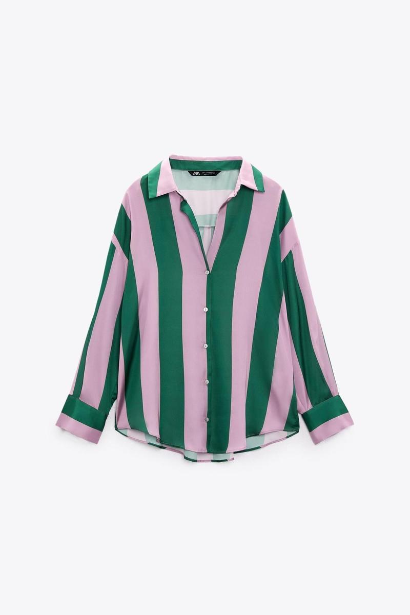 Camisa oversize de rayas, de Zara