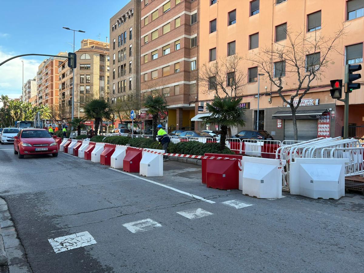 Imagen de las obras en la avenida de Valencia.