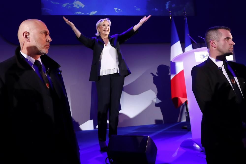 Marine Le Pen celebra el resultado electoral