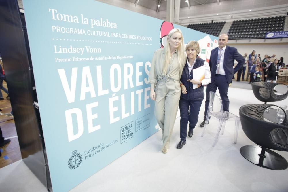 Premios Princesa de Asturias: Encuentro de Lindsey Vonn con estudiantes en Avilés