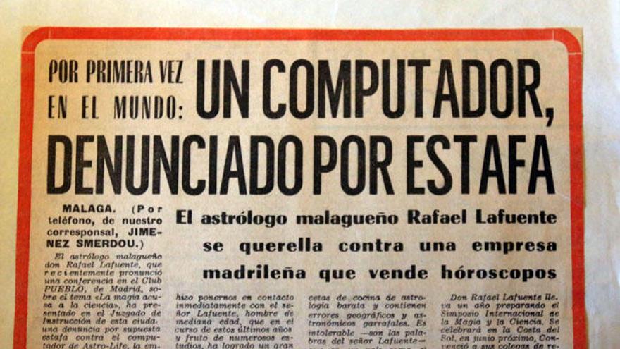 Noticia de Guillermo Jiménez Smerdou en Pueblo sobre la denuncia a un computador de Rafael Lafuente.