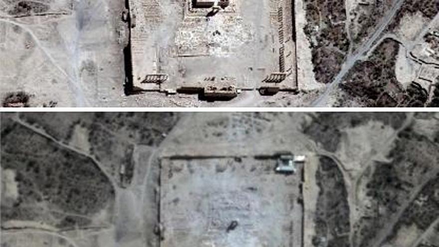 Imatges via satèl·lit confirmen la destrucció de temples