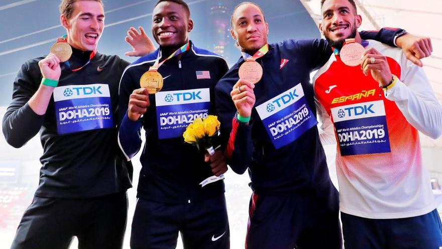 Orlando Ortega, con su medalla de bronce conseguida tras la reclamación de la Federación Española.