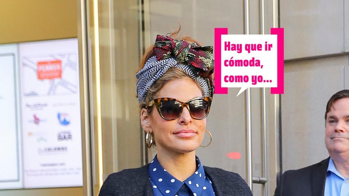 Eva Mendes dice que ir cómoda mientras lleva un turbante