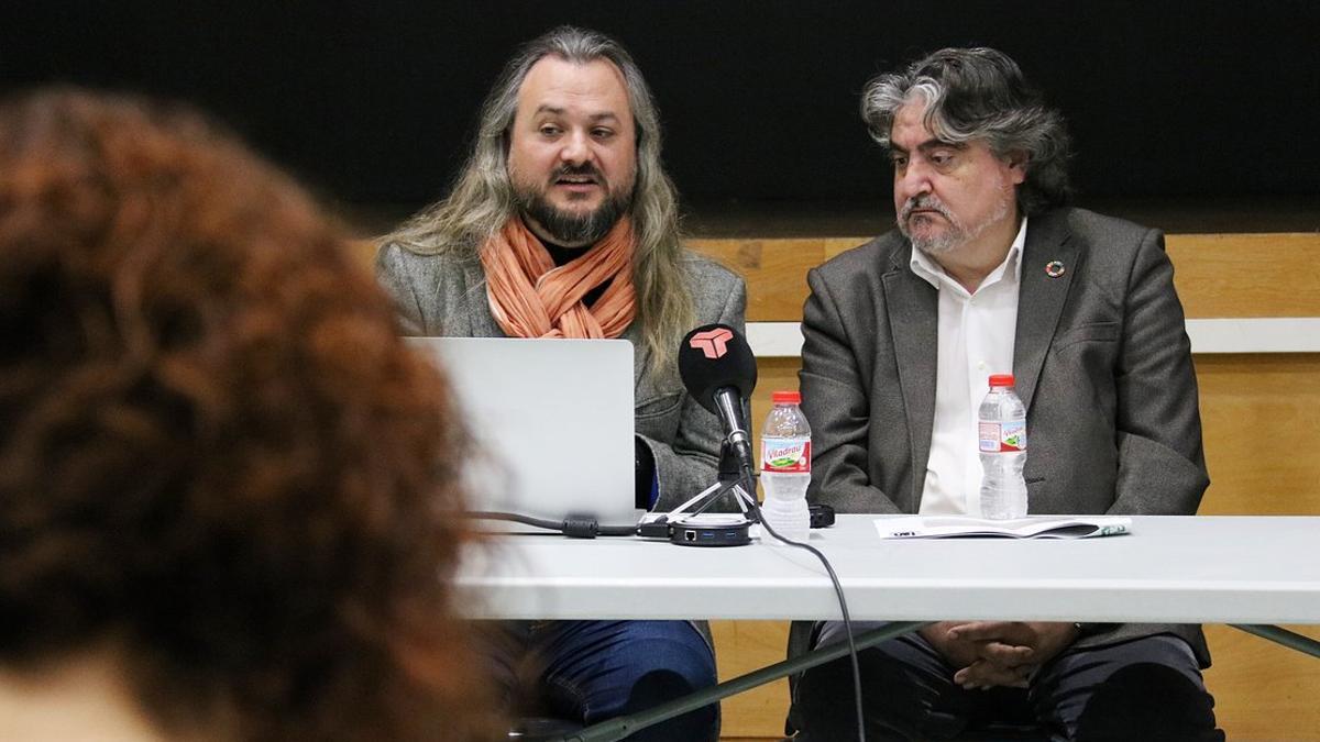 El teniente de alcalde de Cultura de Terrassa, Amadeu Aguado, junto a Joan Martínez, responsable de la empresa Barcelona Classic Concert.