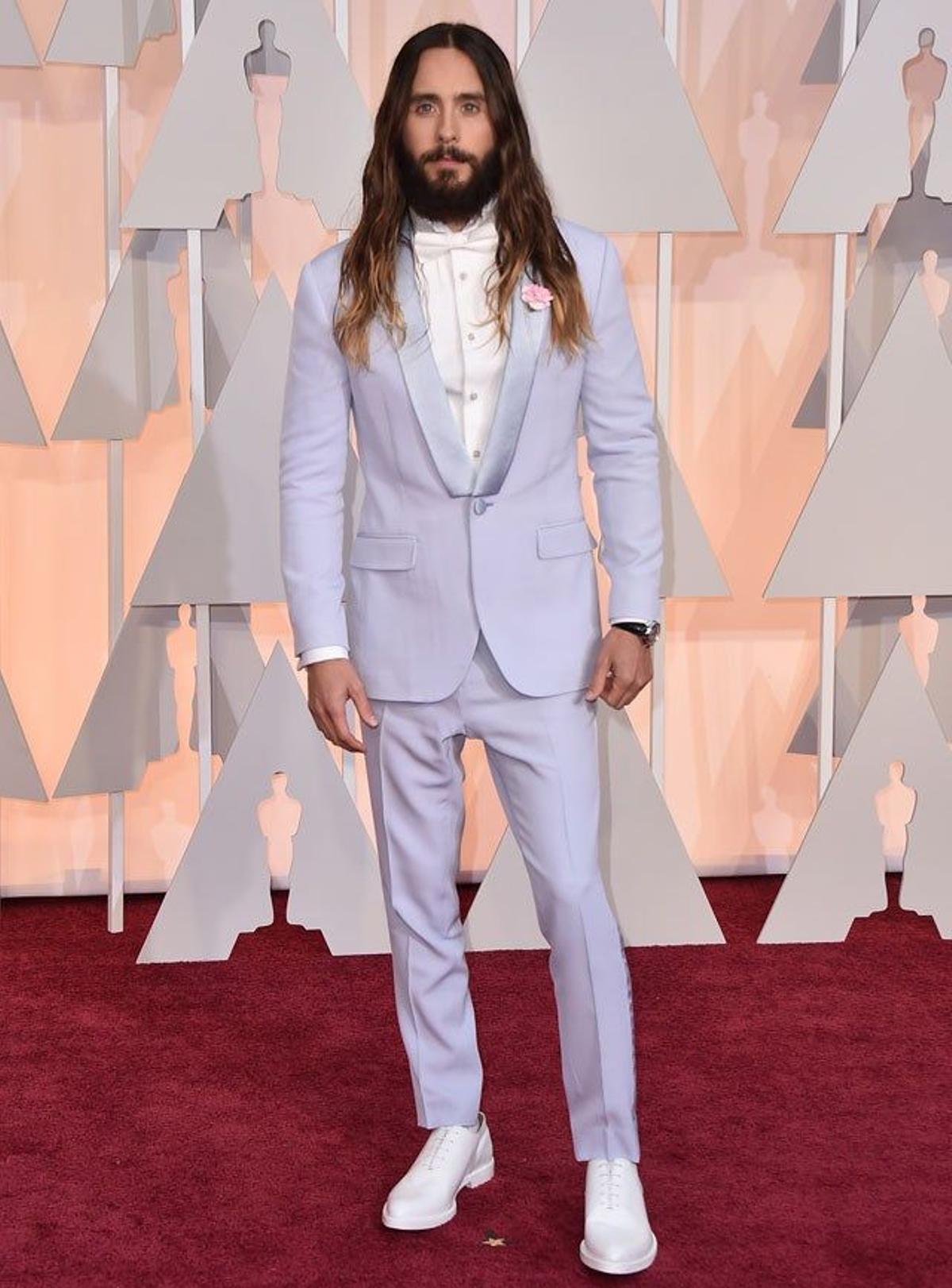 Jared Leto en la alfombra roja de los Oscar 2015.