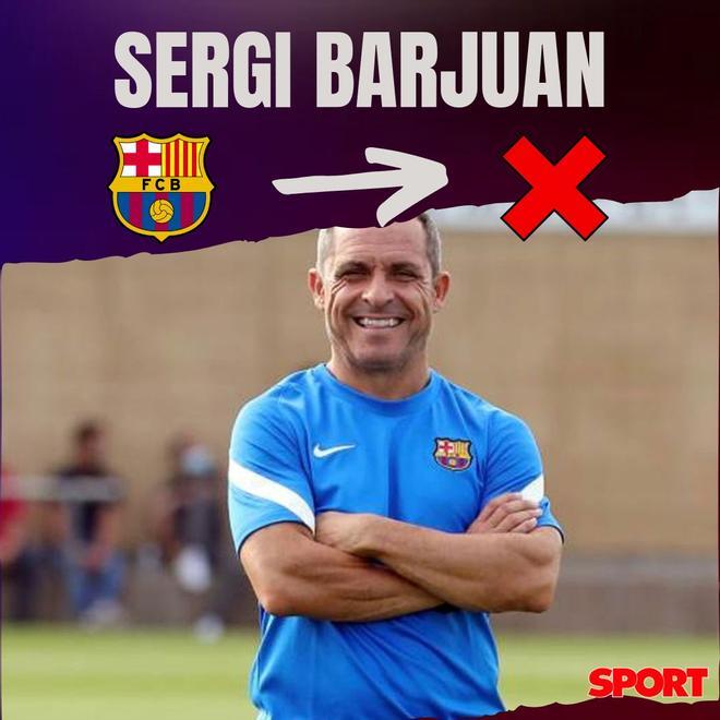 28.06.2022: Sergi Barjuan - Deja de ser entrenador del filial barcelonista. Seguirá desarrollando funciones dentro de la estructura del Departamento de Fútbol del club