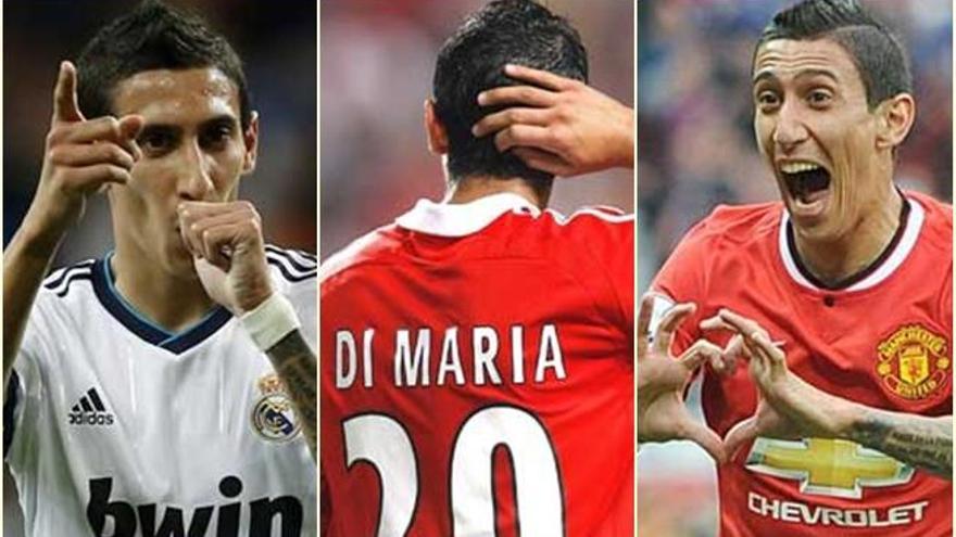 Di María, con el Madrid, el Benfica y el United.