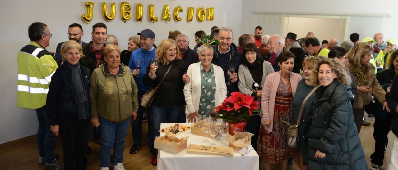 María del Carmen Rodal, ayer en el Concello de Cangas, en la fiesta por su jubilación.