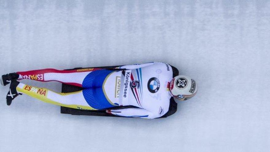 Ander Mirambell, durant un dels dos descensos al circuit d&#039;Igls