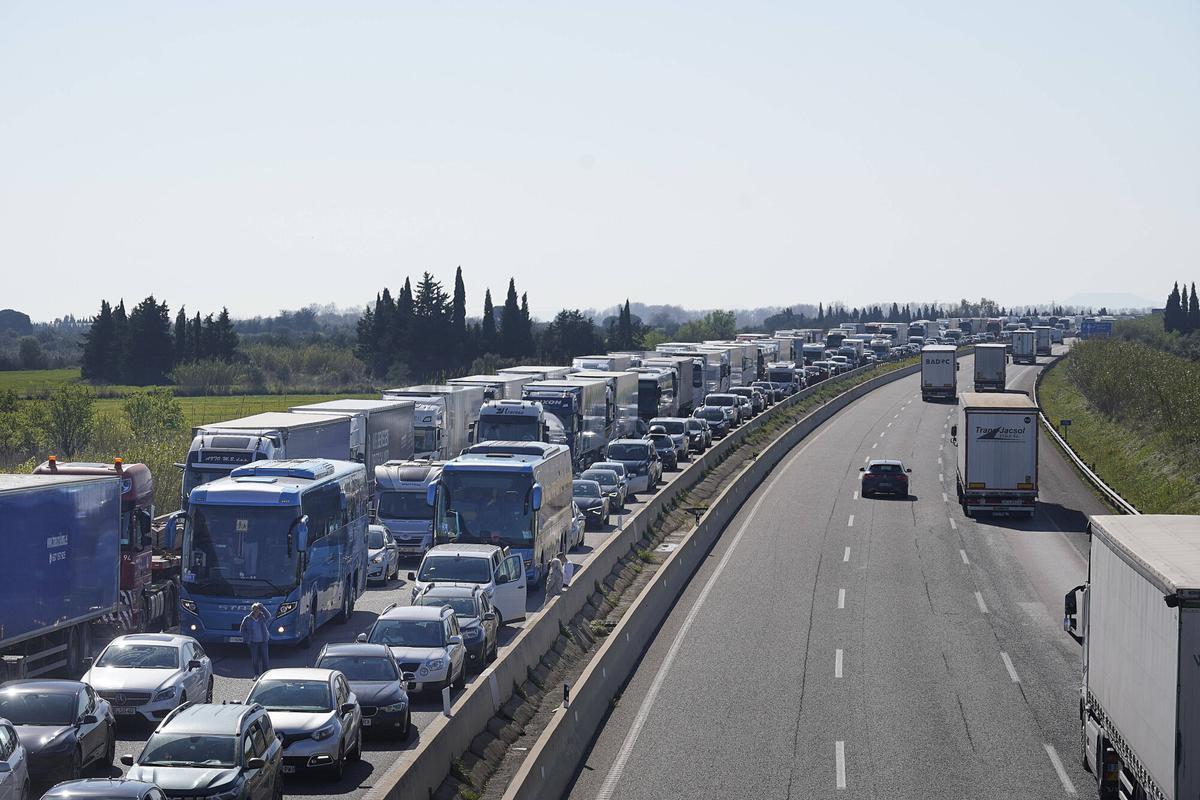 Pont de Molins autopista AP-7 cues retencions accident trànsit