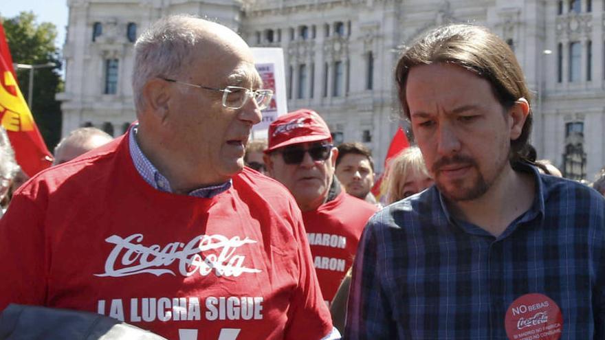 Iglesias, en la concentración de empleados de Ferrovial.