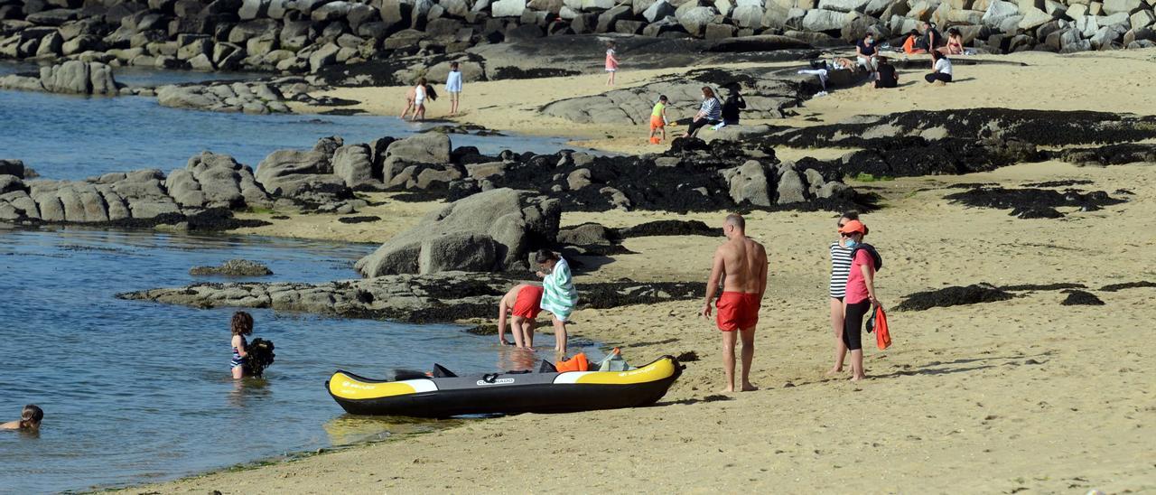 La playa de O Terrón, en Vilanova de Arousa