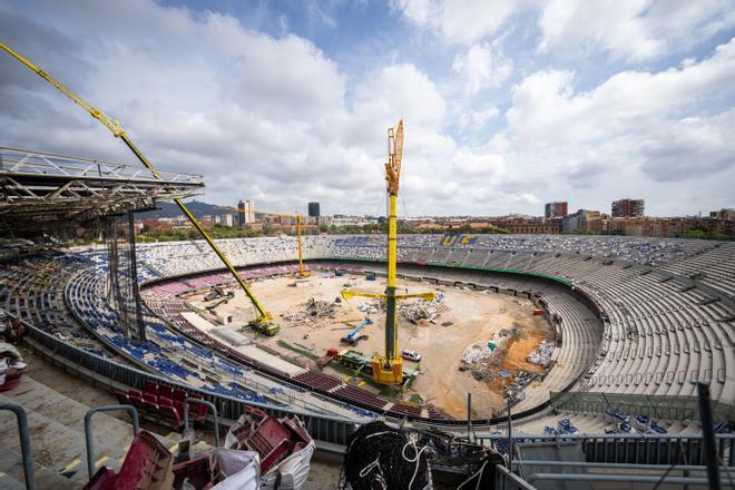 Así continúan las obras en el Spotify Camp Nou: Un estadio que ya está irreconocible