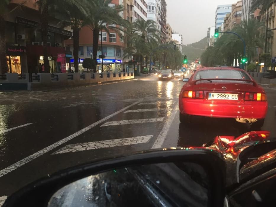 Una fuerte tormenta descarga 13 litros/m2 sobre Alicante en tan solo diez minutos