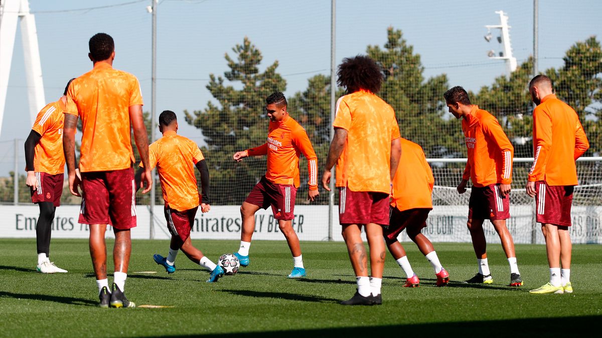 Último entrenamiento del Real Madrid antes del encuentro ante el Liverpool