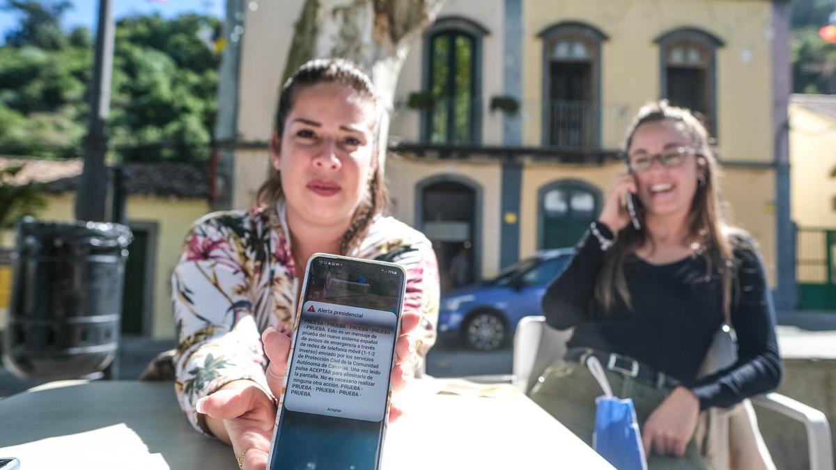 Prueba del sistema de alertas al móvil en Valleseco.