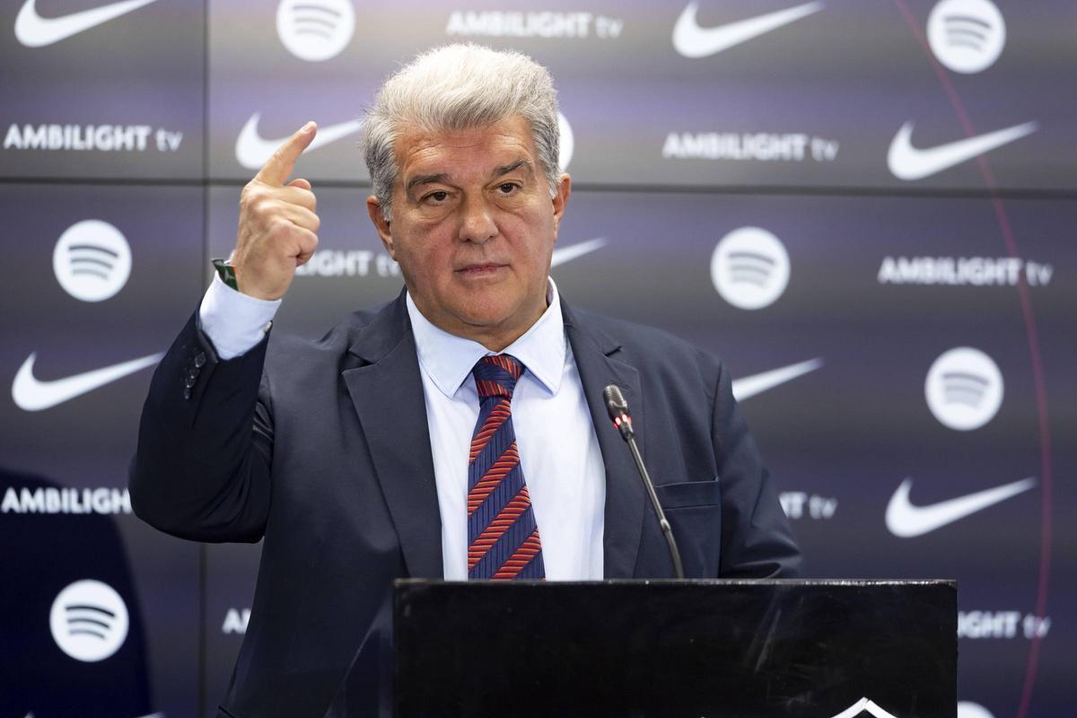 Laporta se emocionó durante su discurso