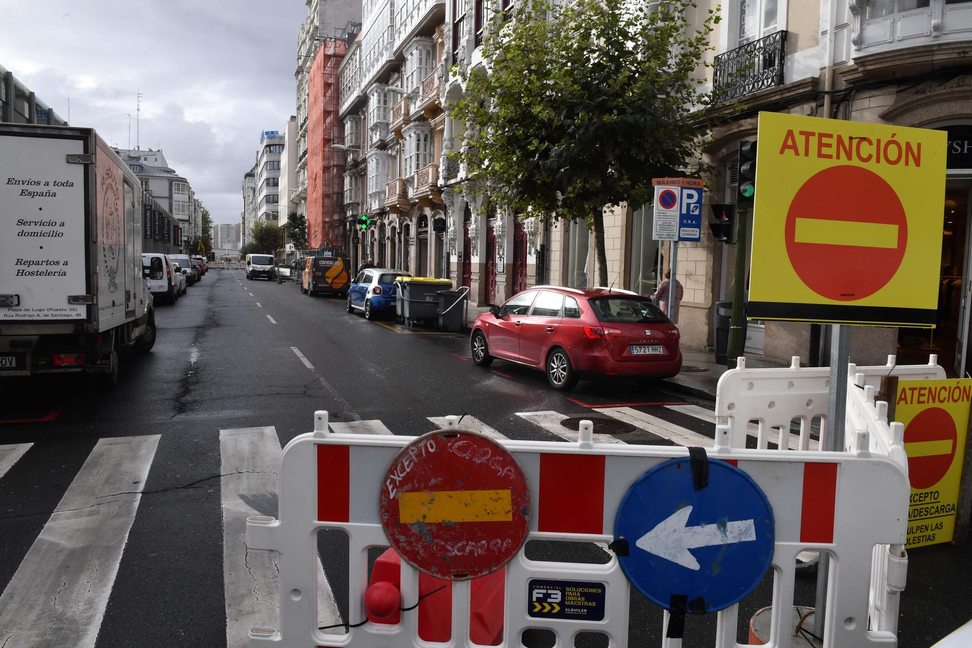 El tráfico en la plaza de Lugo, cortado un mes entre las calles Betanzos y Ferrol