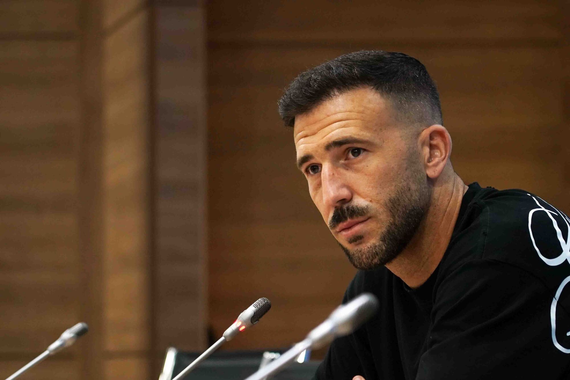 Despedida del jugador del Málaga CF, Dioni donde se ha despedido hoy en rueda de prensa