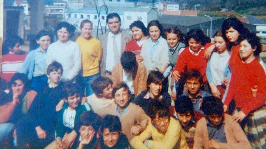 Estudiantes de octavo de EGB de Colegio Público de Lalín en el viaje de fin de curso del año 1983.