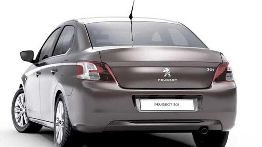 Imagen lateral del nuevo Peugeot 301, que solo se comercializará en los mercados emergentes.  // Peugeot