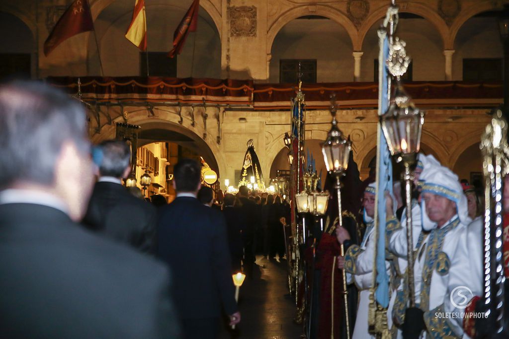 Procesión de la Virgen de la Soledad de la Hermandad de La Curia de Lorca, en imágenes