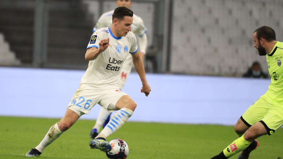 Thauvin durante el choque ante el Dijon