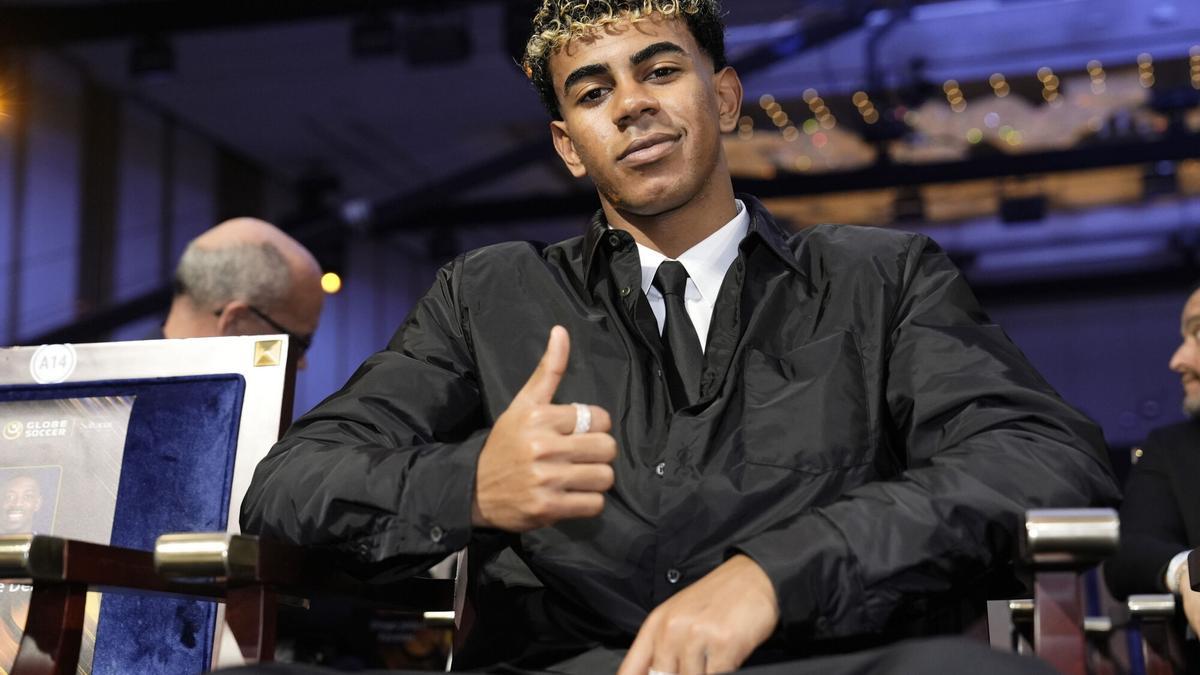 Lamine Yamal, en la gala de los Globe Soccer Awards