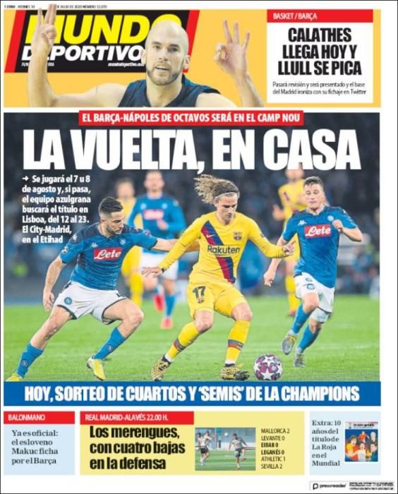 Portada MUNDO DEPORTIVO viernes 10 julio 2020