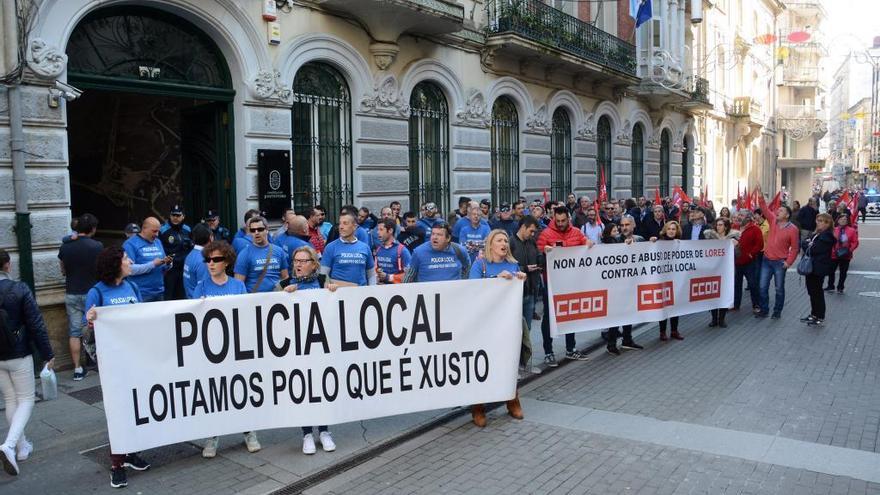 Una protesta de agentes