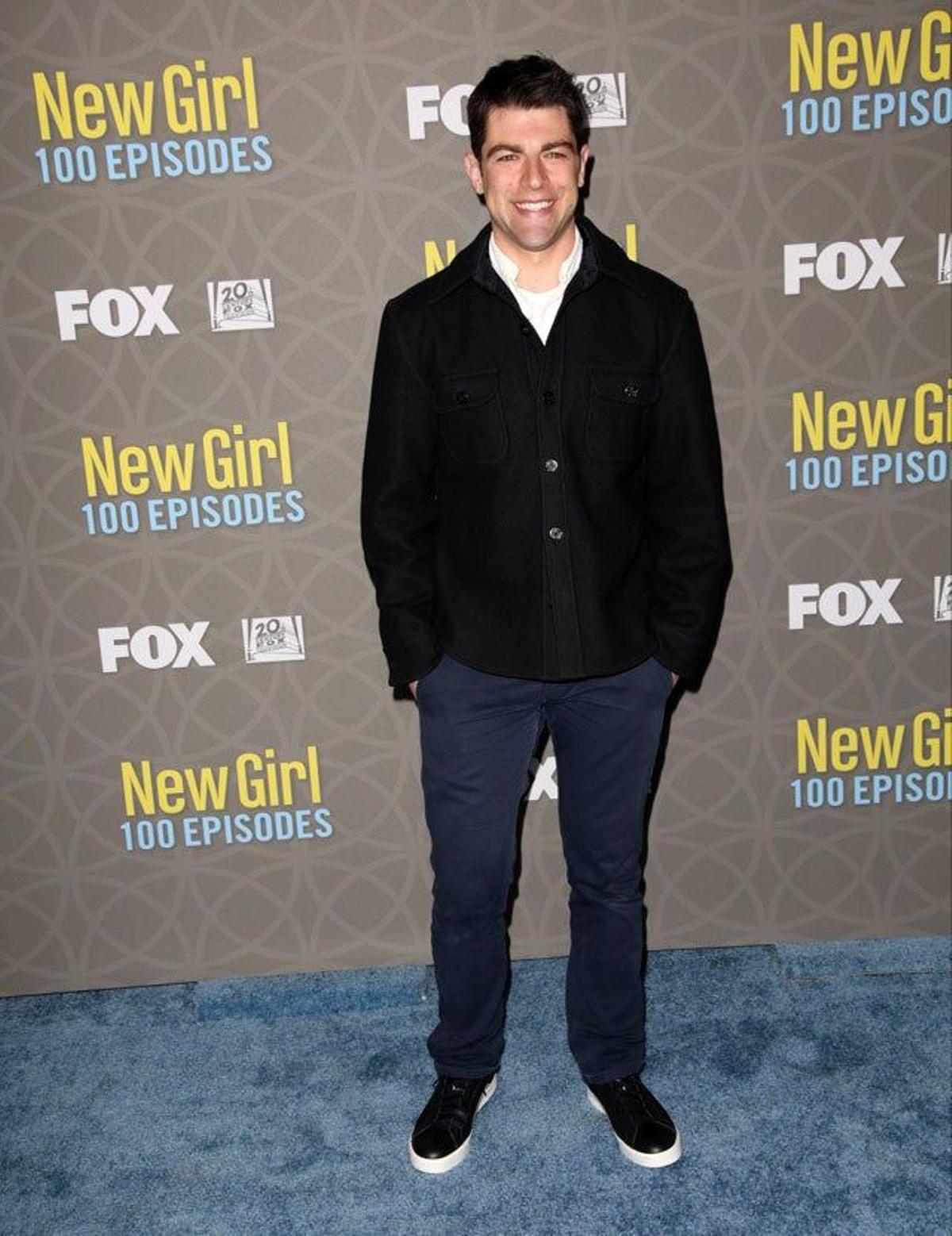 Max Greenfield, en la fiesta del capítulo 100 de 'New Girl'.