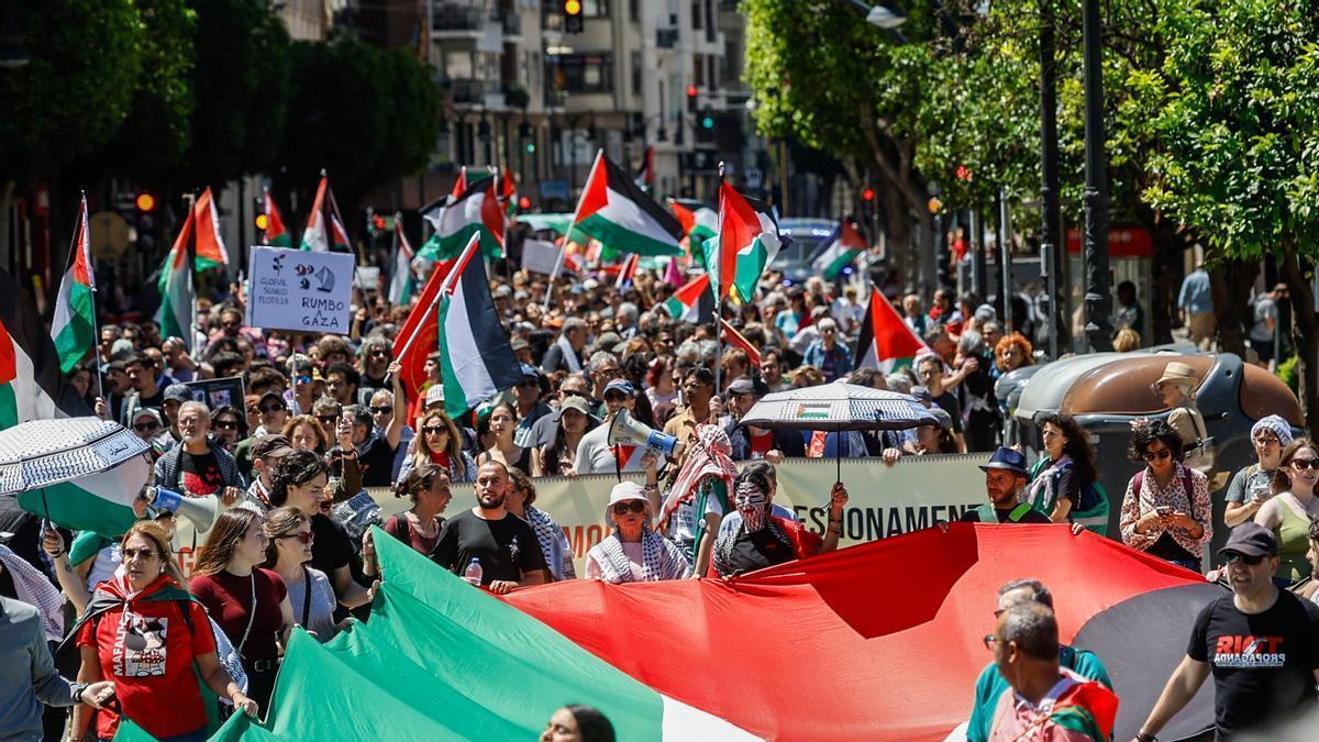 Una marcha exige València el fin del genocidio en Palestina y el boicot a Israel