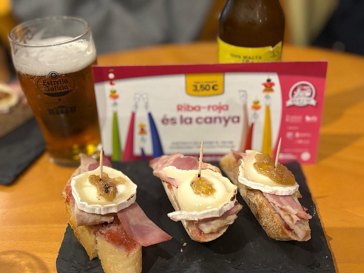 Una de las tapas de Riba-roja és la canya.