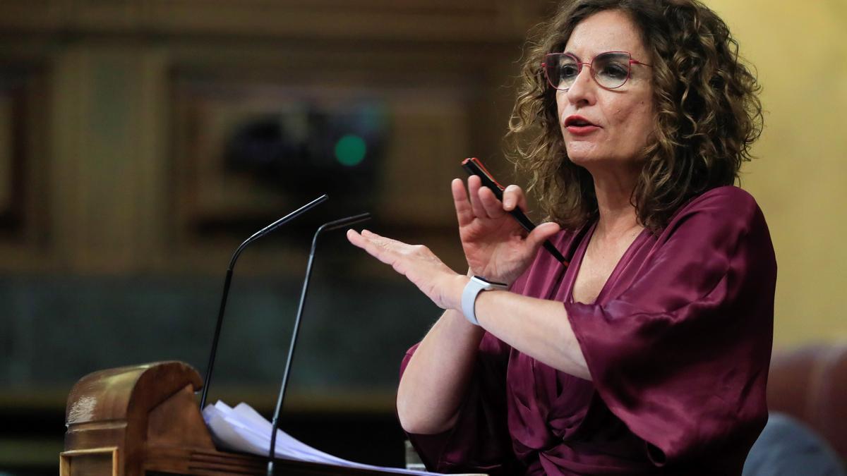 La ministra de Hacienda, María Jesús Montero, durante el debate de totalidad del Proyecto de Ley de Presupuestos Generales del Estado.