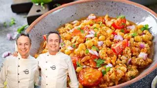 Los chefs hermanos Torres lo tienen claro: “El aquafaba es la base para que la ensalada de garbanzos quede más cremosa”