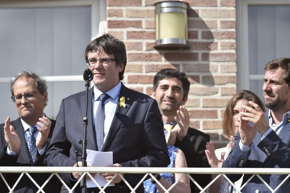 La llegada de Puigdemont a Bélgica, en imágenes.