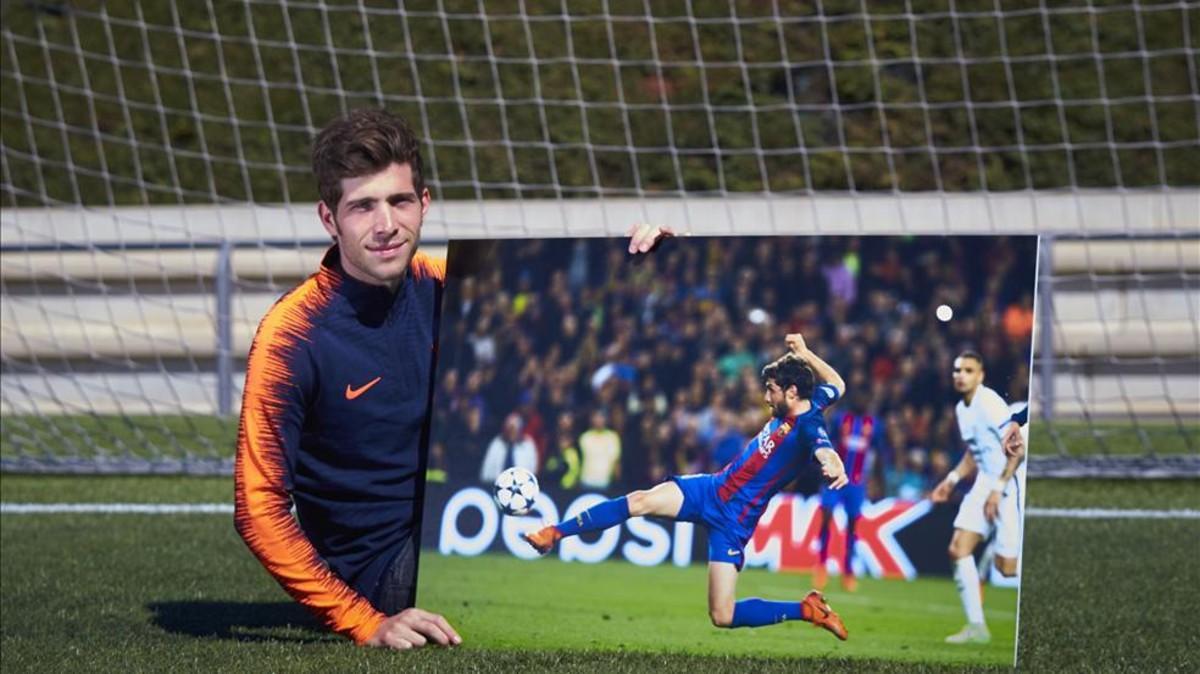 Sergi Roberto posó para SPORT con una fotografía histórica