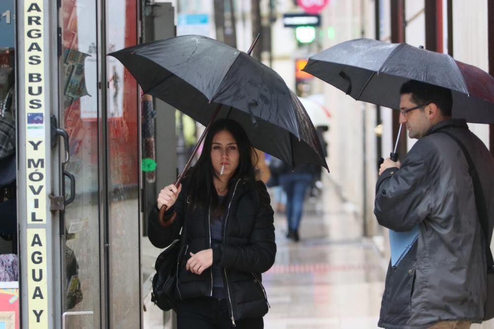 La lluvia llega a Málaga.