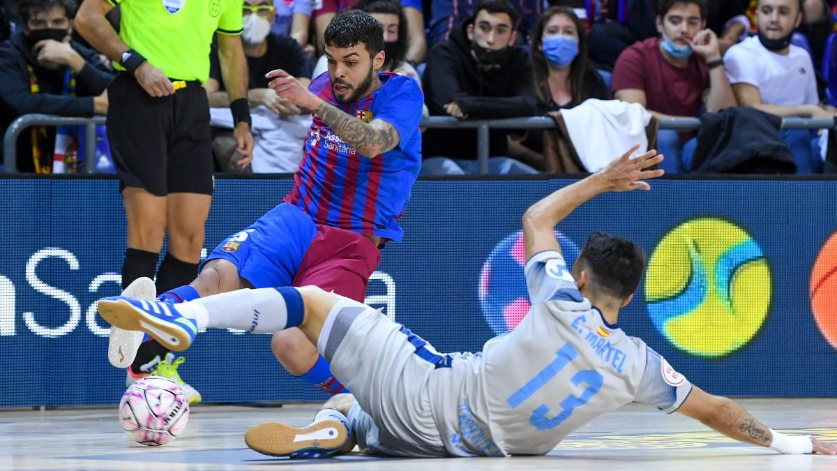 Instantánea del encuentro entre Barça y Movistar Inter que finalizó 3-3