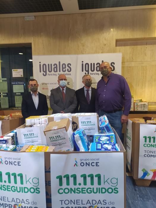 La ONCE de Málaga logra 111.111 kilos de alimentos en tres semanas